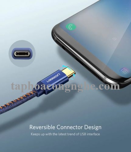 Ugreen 40343 0.5M màu Xanh Cáp sạc USB TypeC cao cấp US250 30040343